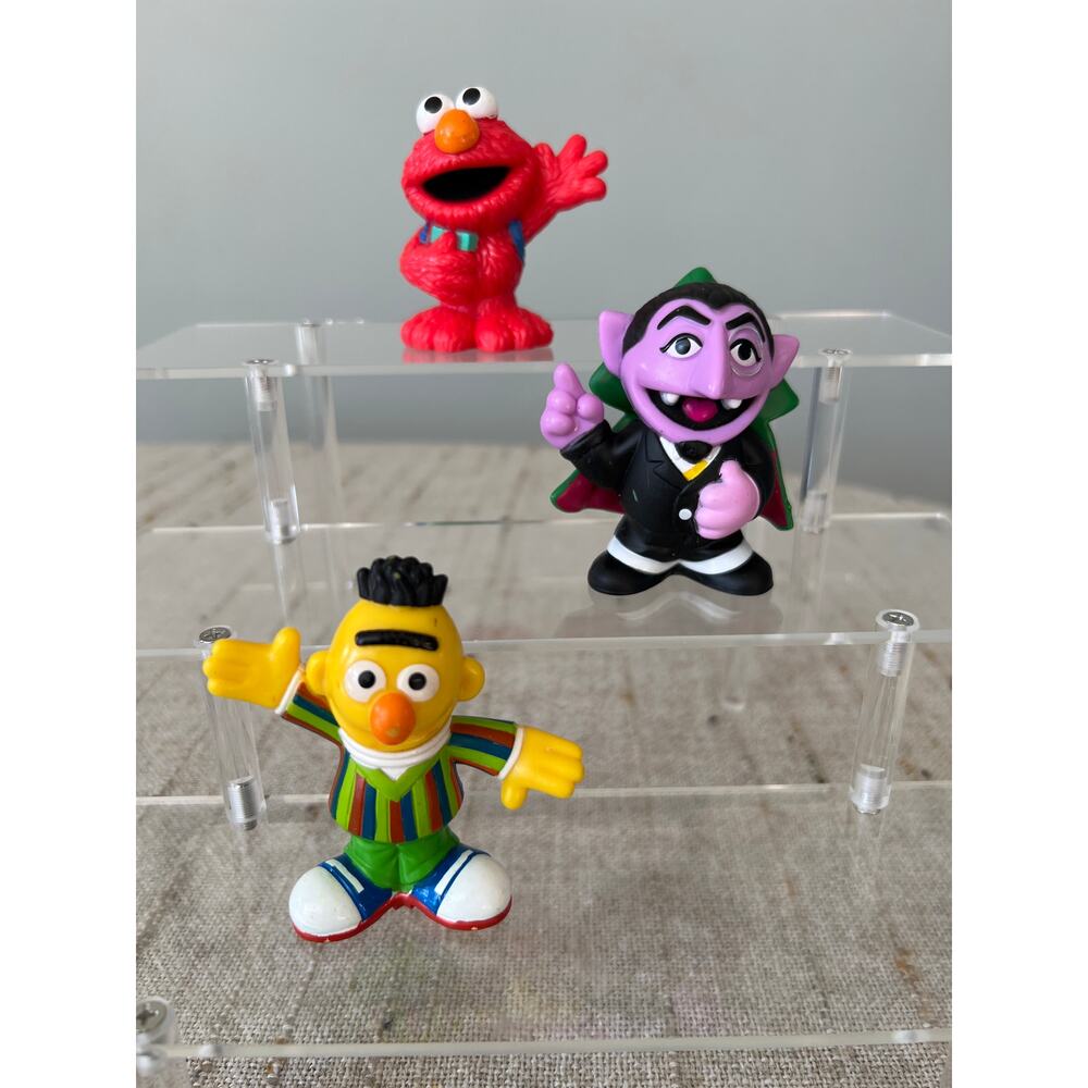 Sesame Street Plastic CakeTopper or Toy Figures Lot of 3